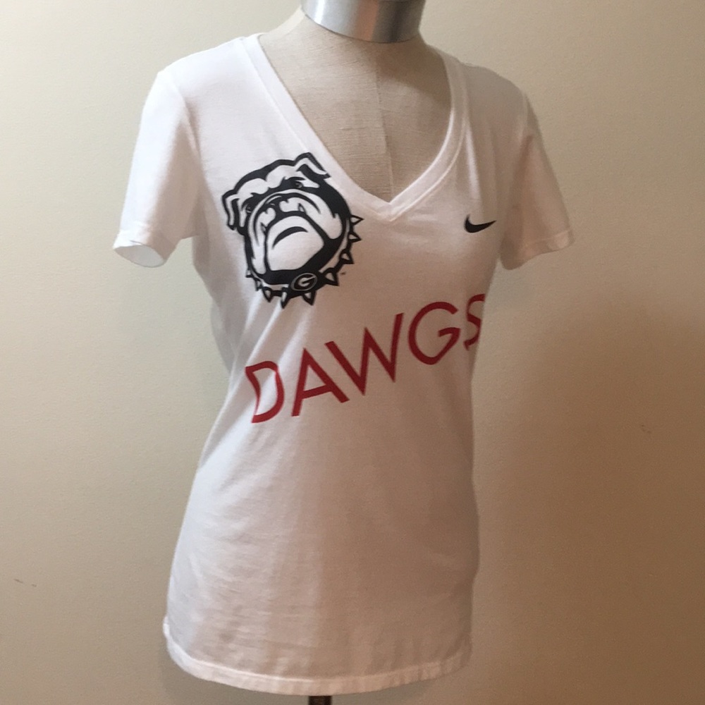 UGA Bulldogs Slim Fit  V Neck T-Shirt
